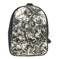 Four Horsemen Of The Apocalypse - Albrecht Dürer School Bag (large) by Valentinaart