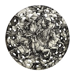 Four Horsemen Of The Apocalypse - Albrecht Dürer Ornament (round Filigree) by Valentinaart