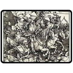 Four Horsemen Of The Apocalypse - Albrecht Dürer Double Sided Fleece Blanket (large)  by Valentinaart