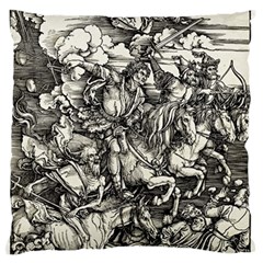 Four Horsemen Of The Apocalypse - Albrecht Dürer Large Flano Cushion Case (one Side) by Valentinaart