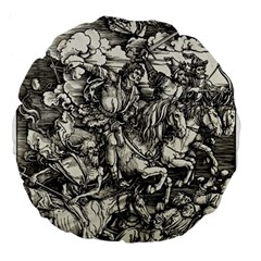 Four Horsemen Of The Apocalypse - Albrecht Dürer Large 18  Premium Flano Round Cushions by Valentinaart