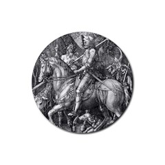 Death And The Devil - Albrecht Dürer Rubber Round Coaster (4 Pack)  by Valentinaart