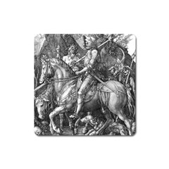 Death And The Devil - Albrecht Dürer Square Magnet by Valentinaart