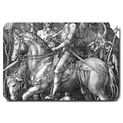 Death And The Devil - Albrecht Dürer Large Doormat  by Valentinaart