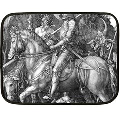 Death And The Devil - Albrecht Dürer Double Sided Fleece Blanket (mini)  by Valentinaart