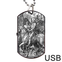 Death And The Devil - Albrecht Dürer Dog Tag Usb Flash (two Sides) by Valentinaart