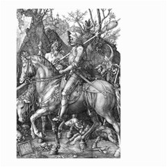 Death And The Devil - Albrecht Dürer Small Garden Flag (two Sides) by Valentinaart