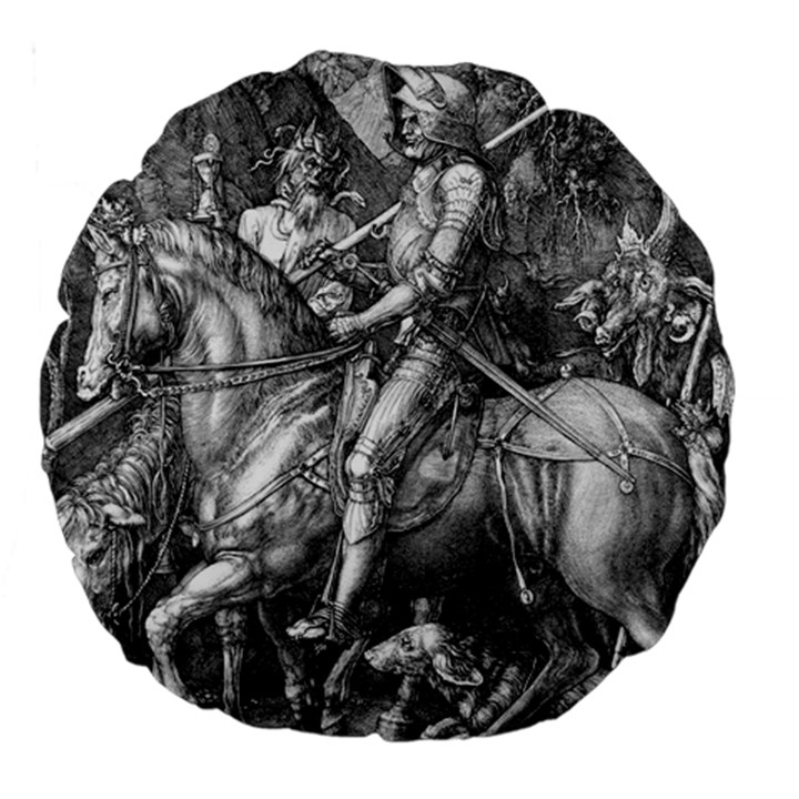 Death and the Devil - Albrecht Dürer Large 18  Premium Round Cushions