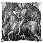 Death and the Devil - Albrecht Dürer Large Flano Cushion Case (One Side) Front