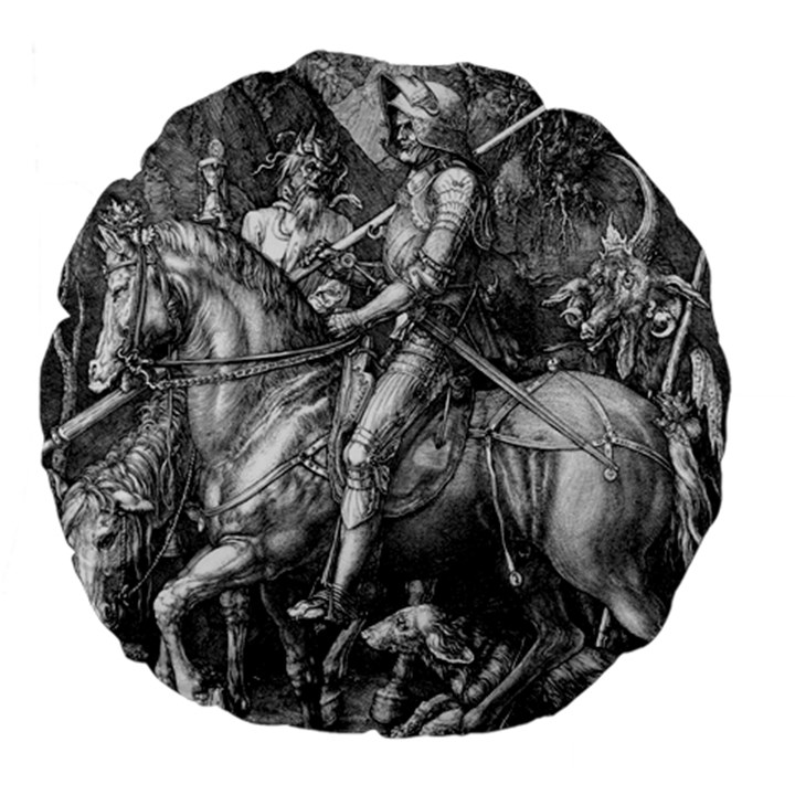 Death and the Devil - Albrecht Dürer Large 18  Premium Flano Round Cushions