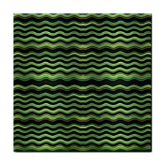 Modern Wavy Stripes Pattern Tile Coasters by dflcprints