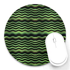 Modern Wavy Stripes Pattern Round Mousepads by dflcprints