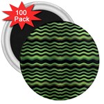 Modern Wavy Stripes Pattern 3  Magnets (100 pack) Front