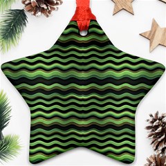 Modern Wavy Stripes Pattern Star Ornament (two Sides) by dflcprints