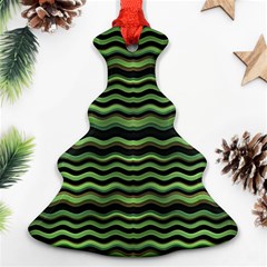 Modern Wavy Stripes Pattern Ornament (christmas Tree)  by dflcprints