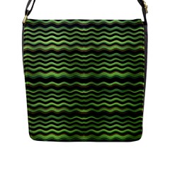 Modern Wavy Stripes Pattern Flap Messenger Bag (l)  by dflcprints