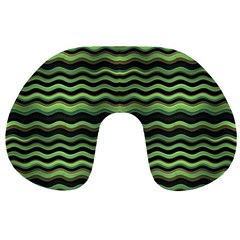 Modern Wavy Stripes Pattern Travel Neck Pillows by dflcprints