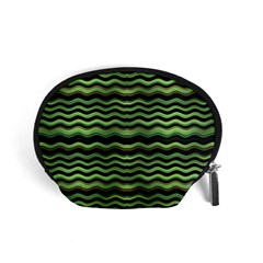 Modern Wavy Stripes Pattern Accessory Pouches (small)  by dflcprints