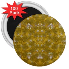 Golden Stars In Modern Renaissance Style 3  Magnets (100 Pack) by pepitasart