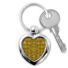 Golden Stars In Modern Renaissance Style Key Chains (heart)  by pepitasart