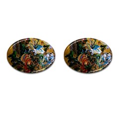 Flowers And Mirror Cufflinks (oval)