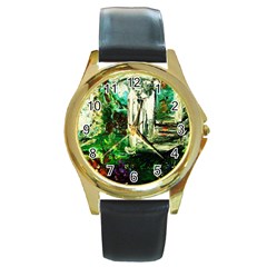 Gatchina Park 3 Round Gold Metal Watch by bestdesignintheworld