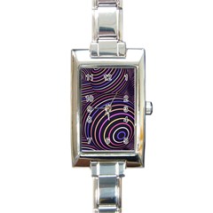 Abtract Colorful Spheres Rectangle Italian Charm Watch