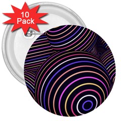 Abtract Colorful Spheres 3  Buttons (10 Pack)  by Modern2018