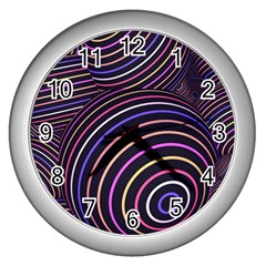 Abtract Colorful Spheres Wall Clocks (silver)  by Modern2018