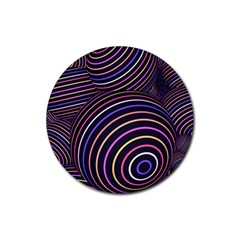 Abtract Colorful Spheres Rubber Coaster (round)  by Modern2018