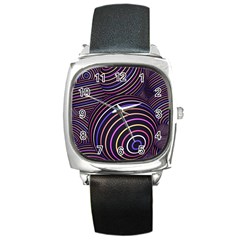 Abtract Colorful Spheres Square Metal Watch by Modern2018