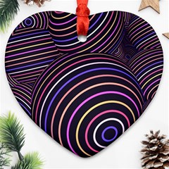 Abtract Colorful Spheres Heart Ornament (two Sides) by Modern2018