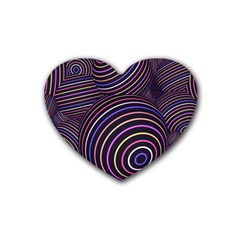 Abtract Colorful Spheres Rubber Coaster (heart)  by Modern2018