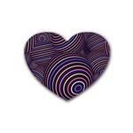 Abtract Colorful Spheres Rubber Coaster (Heart)  Front