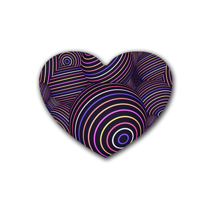 Abtract Colorful Spheres Rubber Coaster (Heart) 