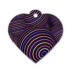 Abtract Colorful Spheres Dog Tag Heart (two Sides)