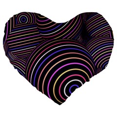 Abtract Colorful Spheres Large 19  Premium Heart Shape Cushions by Modern2018