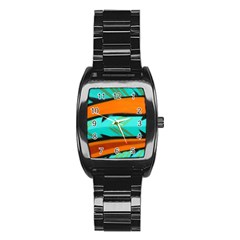 Abstract Art Artistic Stainless Steel Barrel Watch by Modern2018