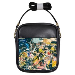 Abstract Art Berlin Girls Sling Bags by Modern2018