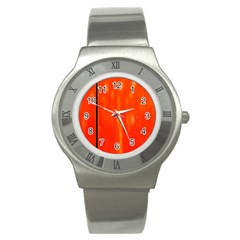 Abstract Orange Stainless Steel Watch by Modern2018