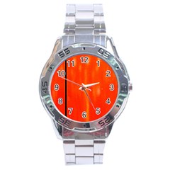 Abstract Orange Stainless Steel Analogue Watch by Modern2018