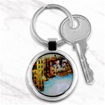 Architecture Art Blue Key Chains (Round)  Front