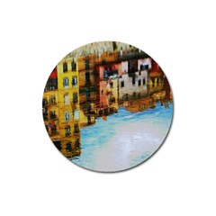 Architecture Art Blue Magnet 3  (round) by Modern2018