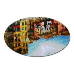 Architecture Art Blue Oval Magnet by Modern2018