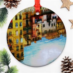 Architecture Art Blue Round Ornament (two Sides) by Modern2018