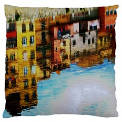 Architecture Art Blue Large Flano Cushion Case (one Side) by Modern2018