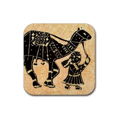 Antique Apparel Art Rubber Coaster (square)  by Modern2018