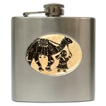 Antique Apparel Art Hip Flask (6 oz) Front