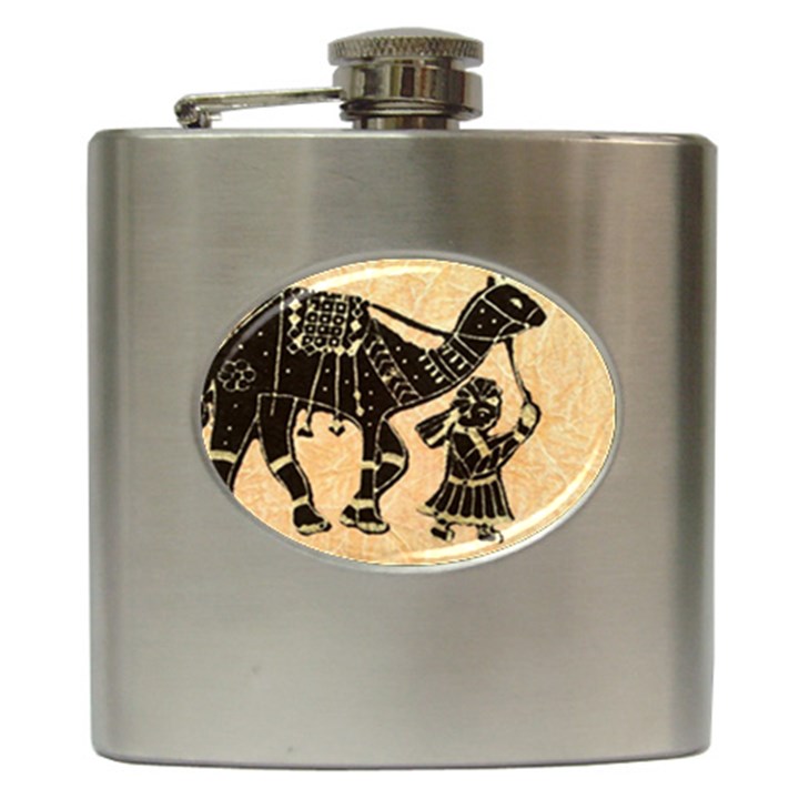 Antique Apparel Art Hip Flask (6 oz)