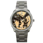 Antique Apparel Art Sport Metal Watch Front